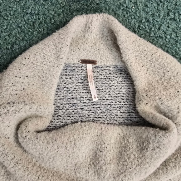 Free People Womens M‎ San Vincente Pullover Silver Sapphire Knit Cropped Sweater - Picture 7 of 9